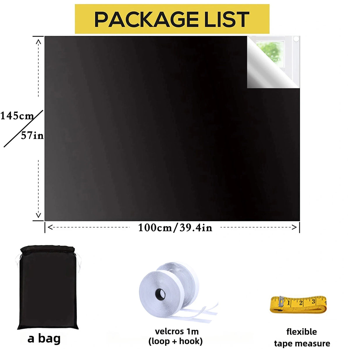 100 Blackout Window Cover Darkest Light Block Black Privacy Film House Home Tint Glass Cloth Curtain Bedroom UV Sunshade Sun