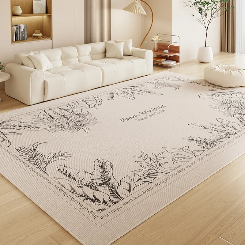 VIKAMA Light Luxury Premium Loop Pile Carpet Living Room Full-Length Large Area Floor Mat Bedroom Bedside Rugs Home Decoration
