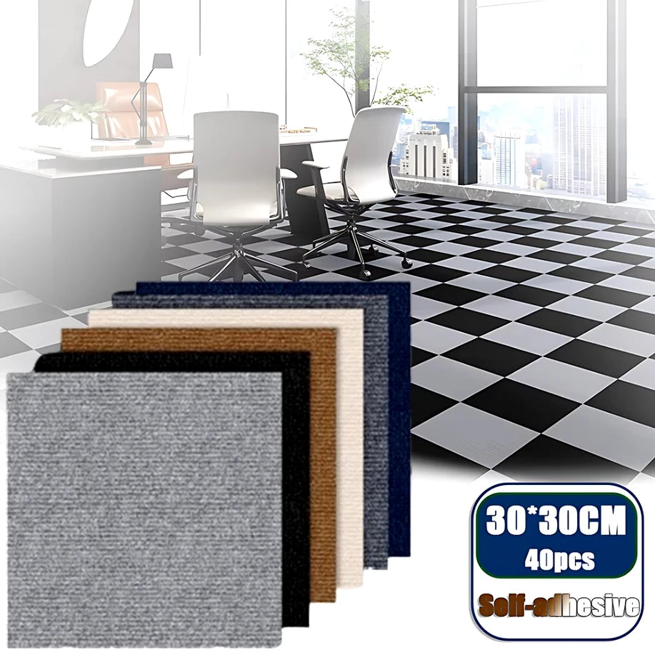 Self Adhesive Carpet Thicken Floor Tiles Sticker Square Rug Peel And Stick Mat DIY Flooring For Living Room Bedroom Home Decorat