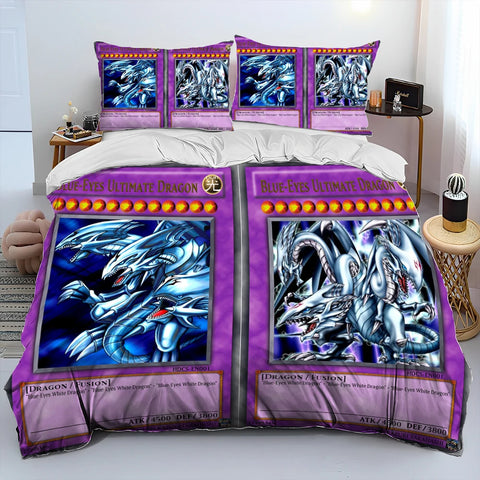 3D Yu-Gi-Oh MONSTER CARD Anime  Comforter Bedding Set,Duvet Cover Bed Set Quilt Cover Pillowcase,king Queen Size Bedding Set Kid