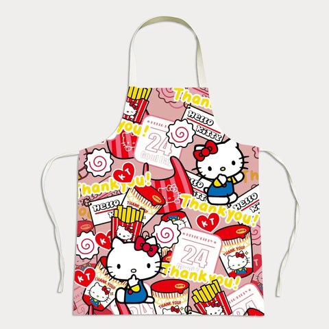 New Sanrio Cartoon Series ApronPainting anti-fouling anti-dirty apron work clothes kitchen hot pot bib