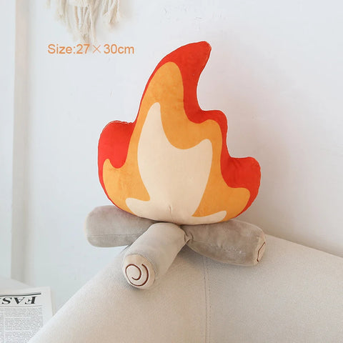 ZU 30/45cm Creative Plush Pillow Bonfire Stuffed Toy Funny Home Decor Campfire Cushion Emulational Fire Soft Doll