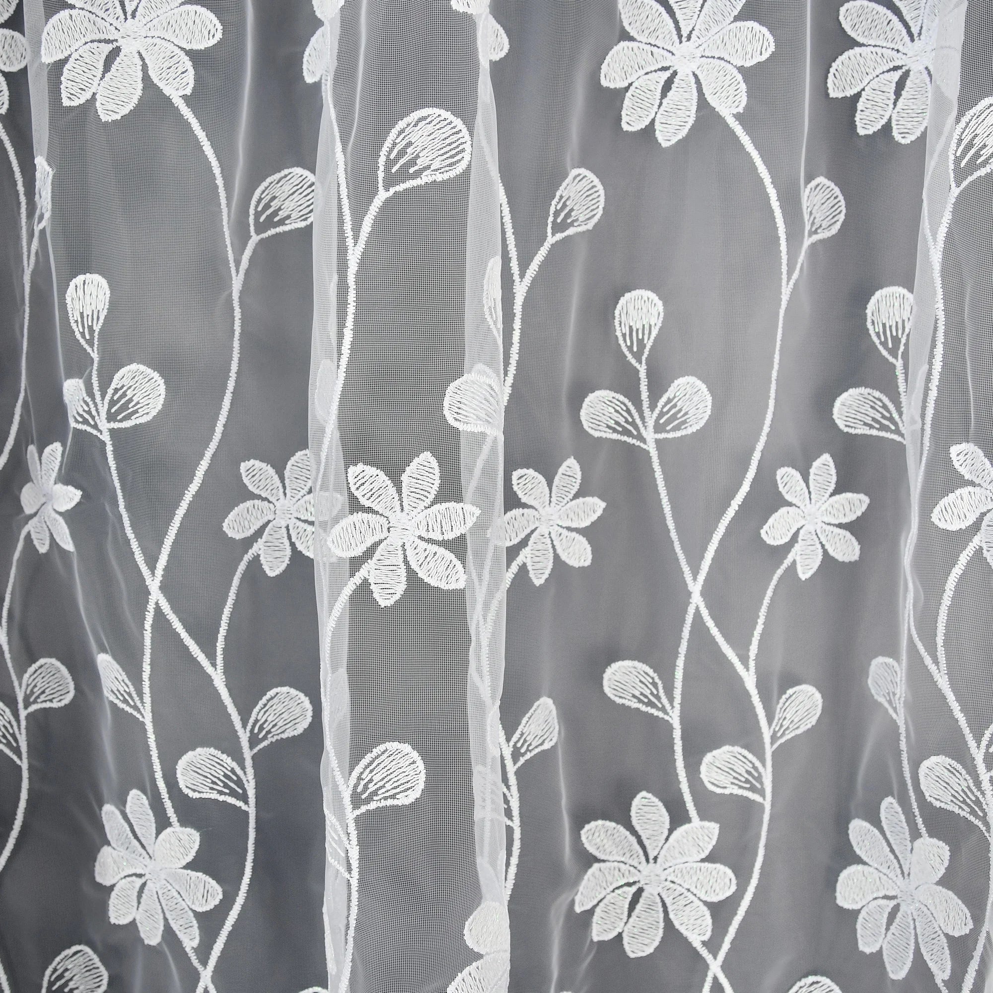 FLYING Romantic Style Embroidered Sheer Curtain Semi-Transparent Window Drapes for Living Room Multiple Sizes Available 1pc