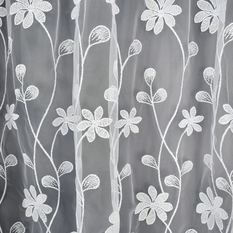 FLYING Romantic Style Embroidered Sheer Curtain Semi-Transparent Window Drapes for Living Room Multiple Sizes Available 1pc