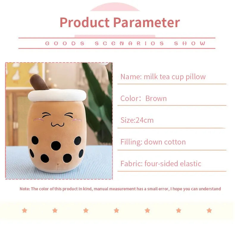 1Pcs Simulation Milk Tea Cup Pillow Plush Toy Small Pearl Milk Tea Cute Funny Doll Creative Decoration