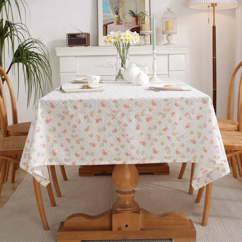 Cotton Floral Tablecloth Tea Table Decoration,Rectangle Table Cover For Kitchen Wedding Dining Room Party Cloth CoverDecoration