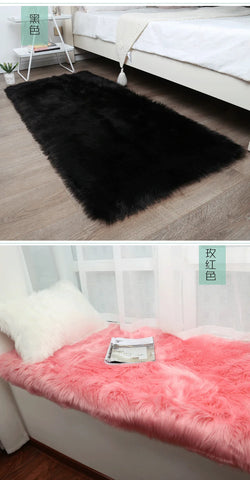 Thick White Carpet Soft Fur for Living Room Plush Rug Bedroom Imitation Wool Fluffy Floor Carpets Window Bedside Home Decor Rugs