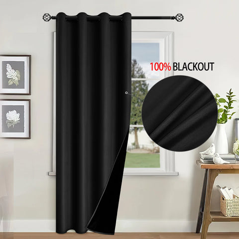 1pc Blackout Curtain with Coated Insulated Lining, Ideal for Living Room, Bedroom, Kitchen, Bathroom, Home Decor, Room Decor