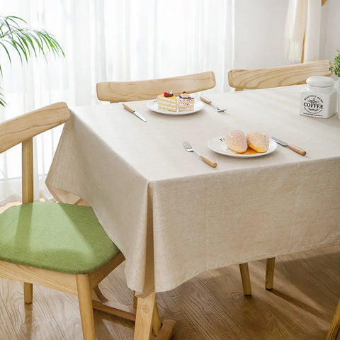 Washable Cotton Linen Tablecloths Fabric Tassel Tablecloth Dust-Proof Table Cover For Kitchen Dinning Tabletop Home Decoration