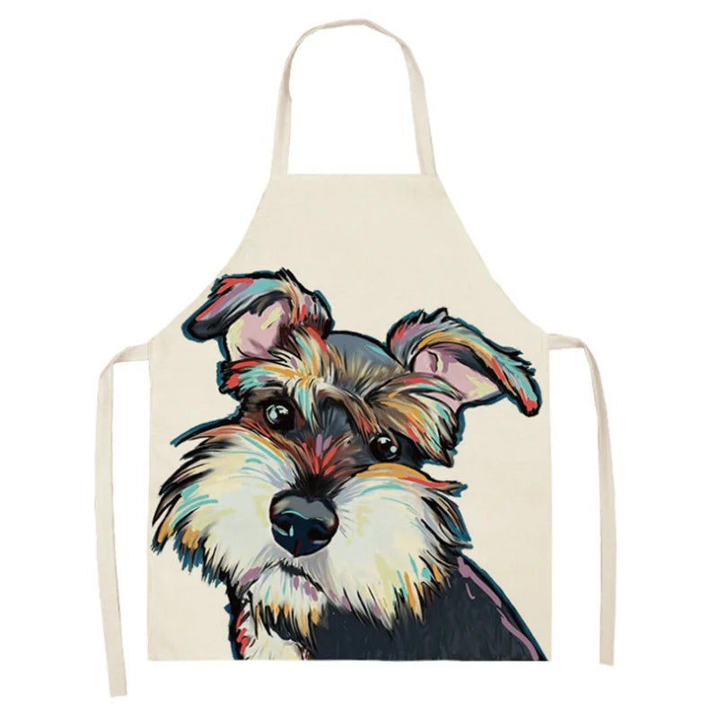 1Pcs Men Women Dog Printed Sleeveless Kitchen Hogar Pinafore Home Cleaning Tools 2 Size 68x55cm/47x38cm Aprons Tablier Cuisine