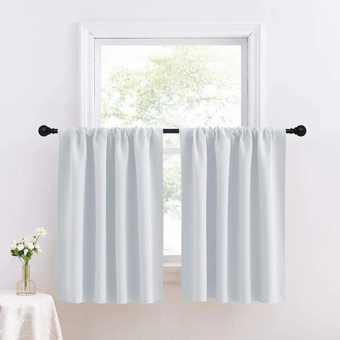 1pc Solid Short Curtain, Small Curtains for Kitchen, Bathroom, High Blackout Curtains for Home Decoration, UV Protection
