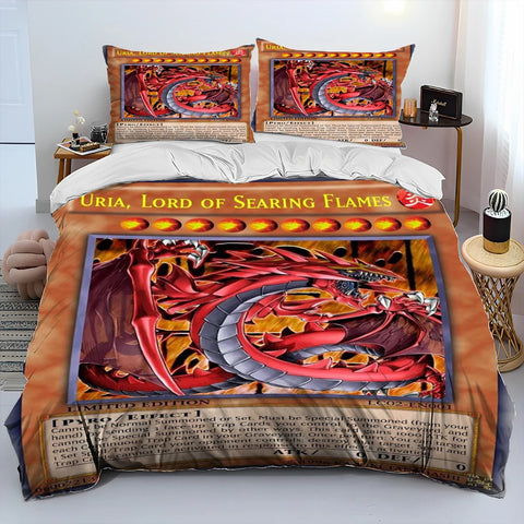 3D Yu-Gi-Oh MONSTER CARD Anime  Comforter Bedding Set,Duvet Cover Bed Set Quilt Cover Pillowcase,king Queen Size Bedding Set Kid