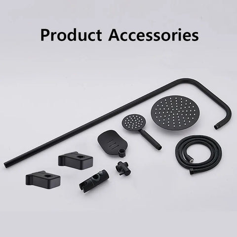 Split Rain Shower Column Set 304 Stainless Steel Shower Head Bathroom Water Connector Showers System Accessories Bathtub Faucet