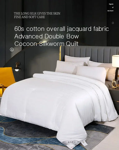 100% Mulberry Silk Quilt Healthy Beauty Handwork Silk Comforters Duvet Silk Filled Double Queen King Quilt 1PCS Durable Bedding