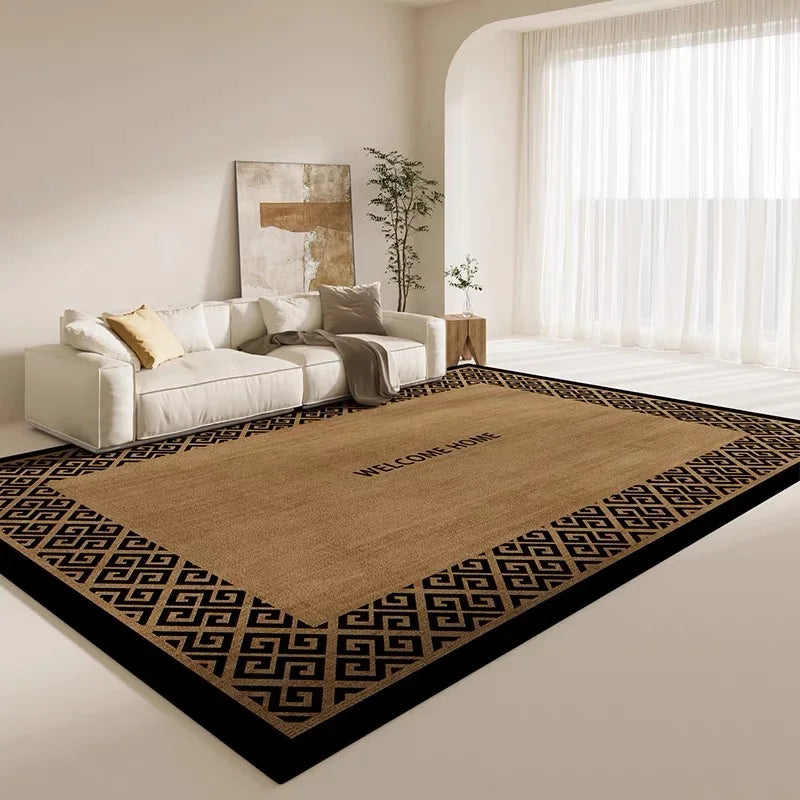 VIKAMA Square Scandinavian Style Carpet - Simple Square Soft Anti-slip Crystal Velvet Carpet, Suitable for Bedroom, Living Room