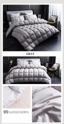 White Goose Down Duvet Warm Winter Thick 3D Bread Comforter Pinch Pleated Blanket Filling for Single Double Couple Bed Quilts