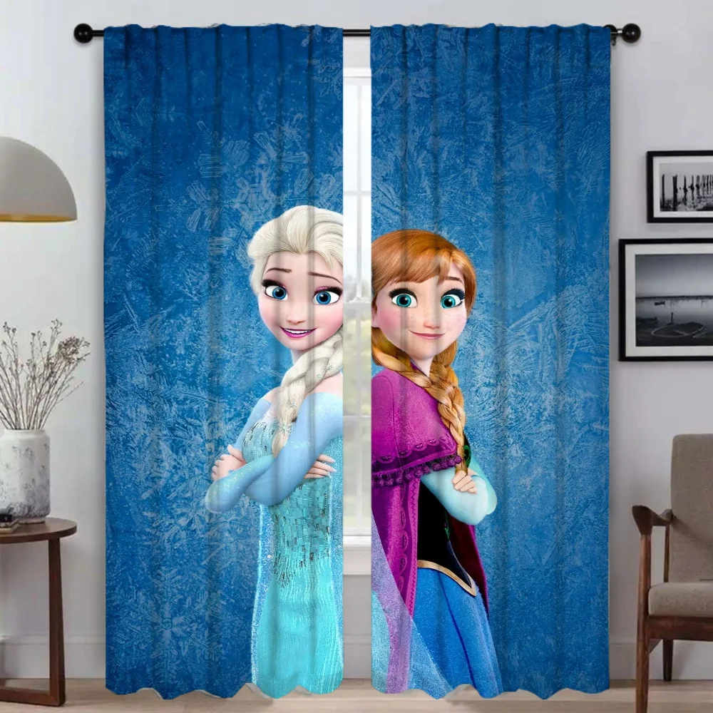 Tulle for Bedroom Frozen Blackout Curtain for Room 2 Panel Partition Curtains Child Room Home Interior Curtains Shades Living