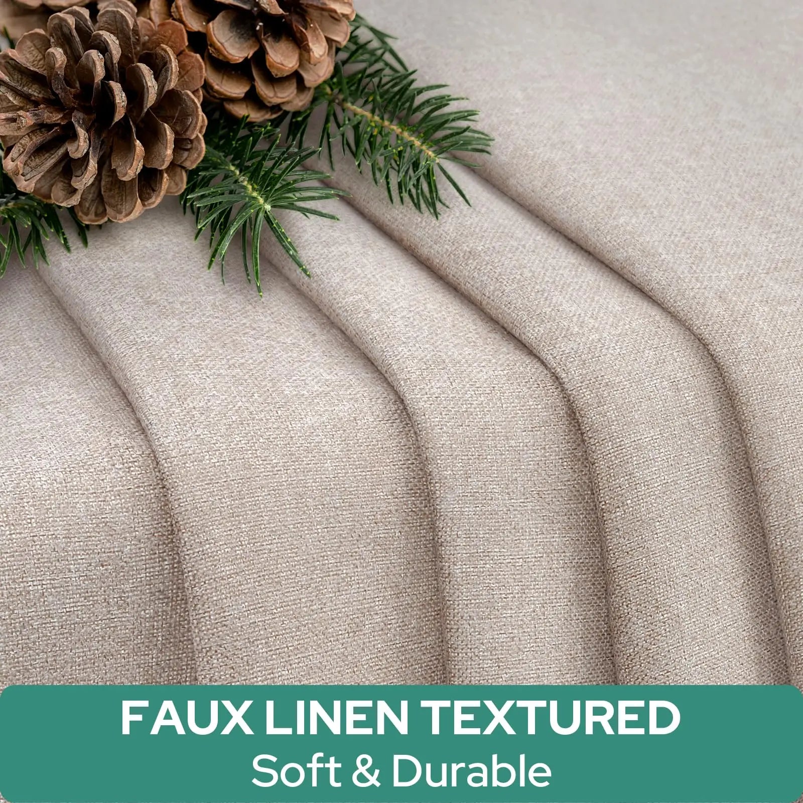 Natural Linen Blackout French Door Curtains, Privacy Door Window Curtains, 26 X 40 Inch Room Darkening Curtains for Bedroom