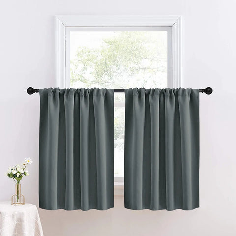 1pc Solid Short Curtain, Small Curtains for Kitchen, Bathroom, High Blackout Curtains for Home Decoration, UV Protection