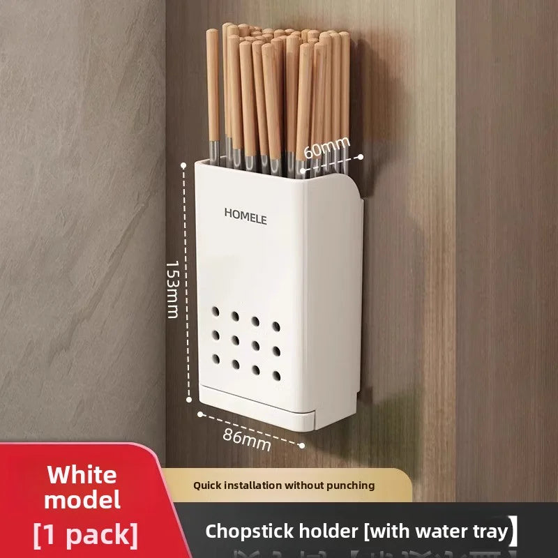 Wall-Mounted Chopstick Cage Kitchen Storage Rack Household Tableware Drain Holder Chopstick Holder Organizing Box for Home