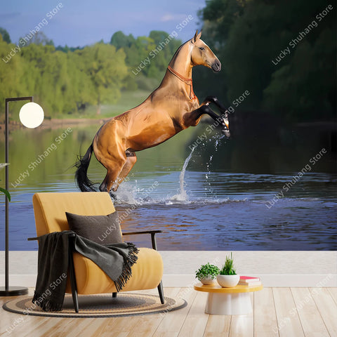 Majestic Black and White Horse Tapestry Elegant Equine Wall Art for Living Room Bedroom Decor Modern Boho Style Home Design