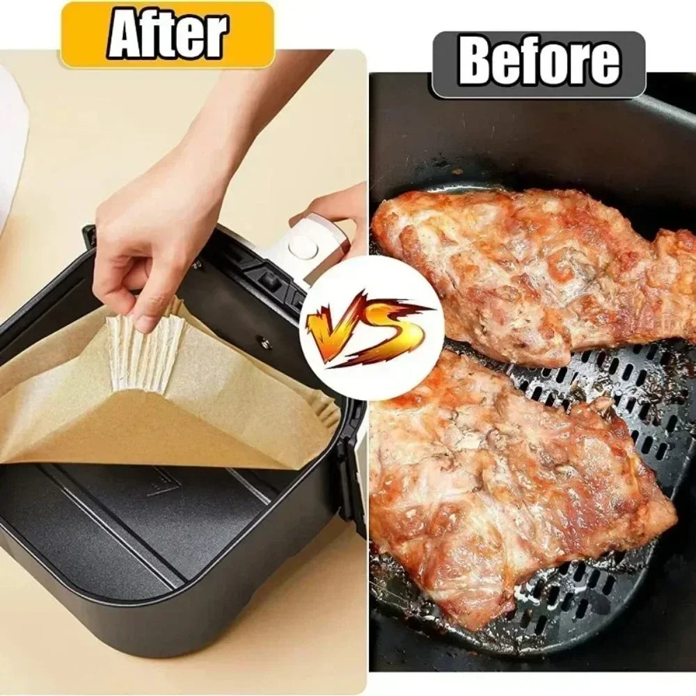 50/30PCS Waxed Paper for Air Fryer Baking Supplies Non-stick Pot Holders Airfryer Papers BBQ Plate Bakeware Kitchen Dining Bar