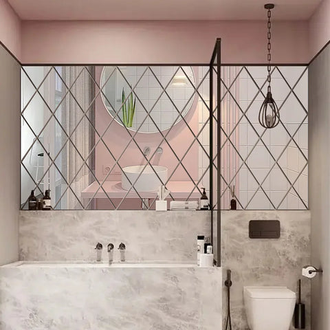 3D Mirror Stickers Acrylic Triangles Self-adhesive Diamonds DIY Wall Mirror Stickers for Living Room Home Decor 10/17/32/58Pcs