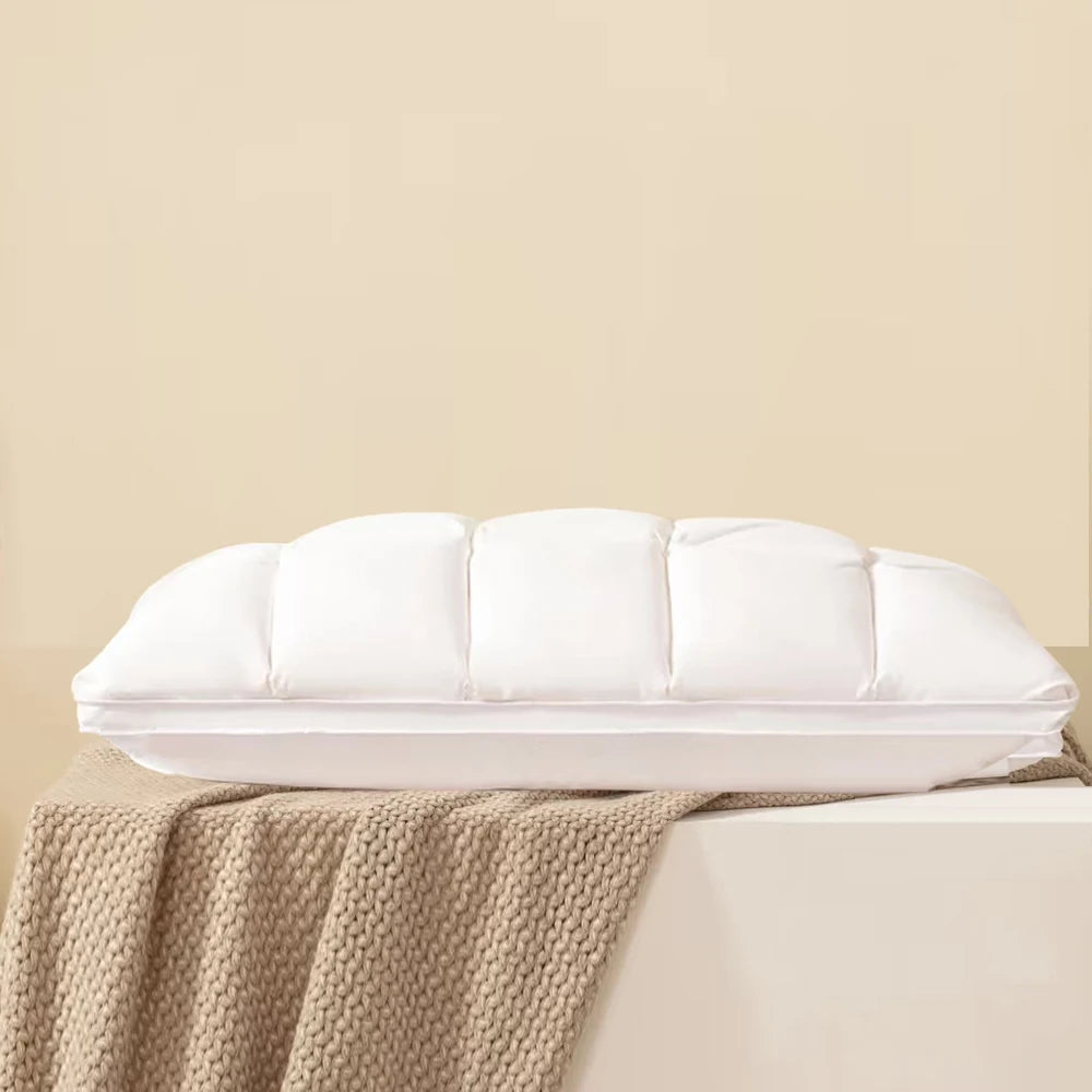 Sondeson Luxury Premium 100% Goose Down Pillow Down-proof King Queen Cotton Bedding 3D Style Rectangle Bed Sleep Pillows 1Pcs