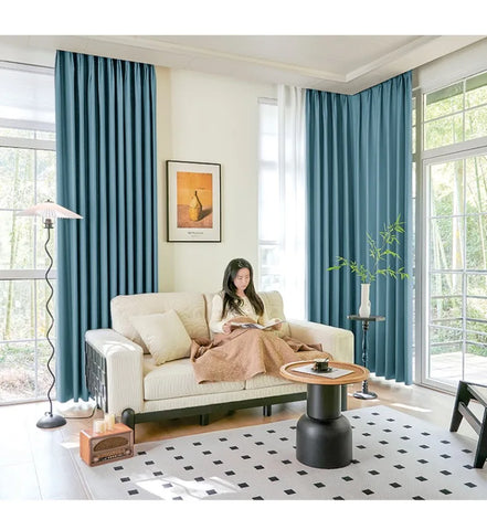 Grey Blackout Curtains Thermal Insulation Cotton Linen Drapes for Bedroom Living Room Sunshade Luxury Custom Window Treatments