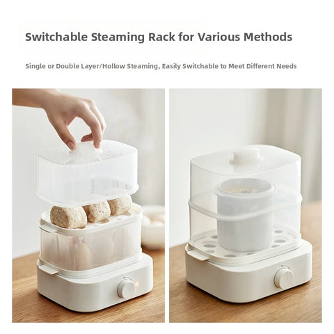 6 Egg Cooker Electric Fast Boiling Egg Maker Energy Saving Office Lunch Egg Steamer BPA-Free Plastic Compact For Kitchen/Dorm