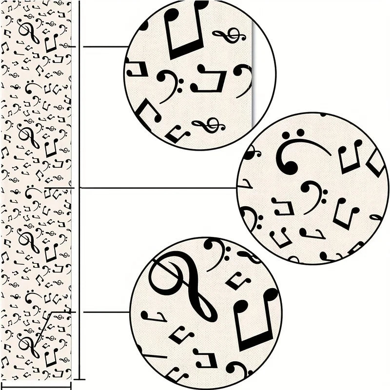 Musical Notes Linen Table Runners Music Event Birthday Party Wedding Decor Dresser Scarf Table Decor Kitchen Dining Table Decor