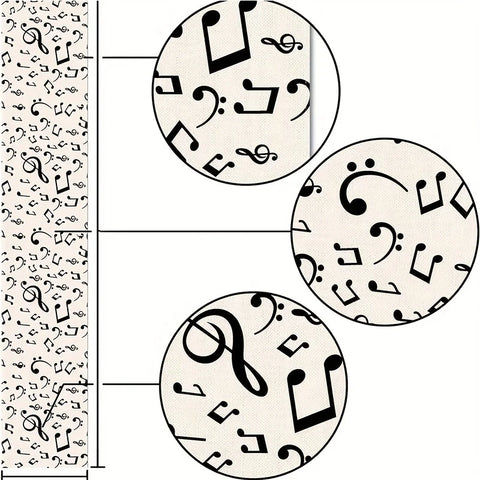 Musical Notes Linen Table Runners Music Event Birthday Party Wedding Decor Dresser Scarf Table Decor Kitchen Dining Table Decor