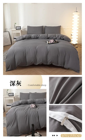 2025 New Washed Cotton Solid Color Single Quilt Set Skin Friendly Breathable Quilt Cover 180X220 200X230
