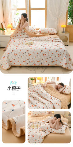 New Floral Print Spring Summer Quilt Soft Comfortable Quilted Quilts Single Double Blanket for Bed Comforter Knitted Thin Duvet