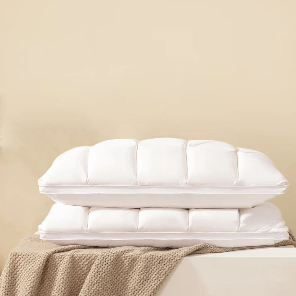 Sondeson Luxury Premium 100% Goose Down Pillow Down-proof King Queen Cotton Bedding 3D Style Rectangle Bed Sleep Pillows 1Pcs