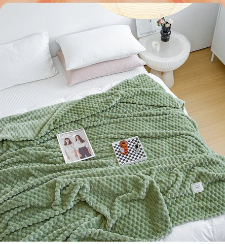 Winter Plaid Blankets for Beds Luxury Warm Sofa Blnket Fluffy Blankets Queen King Size Bedding Imitation Fur Bed Sofa Cover