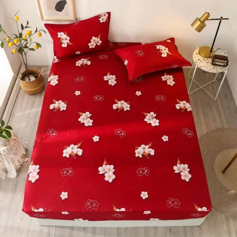 Solstice Kids Dinosaur Bed Sheet Set - Cartoon Printed Draps De Lit With Pillowcase, Elastic Fitted (Single/Twin, 100% Cotton)