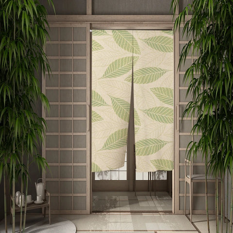 Summer Tropical Plant Leaves Door Curtain Turtle Leaves Partition Curtains Modern Room Kitchen Entrance Hanging Half-Curtain