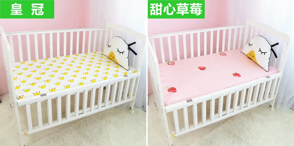 51x28inch(130x70 cm) Newborn Baby Fitted Crib Sheets Cartoon Print Bed Sheet Baby Bed Mattress Covers for Unisex Baby Boys Girls