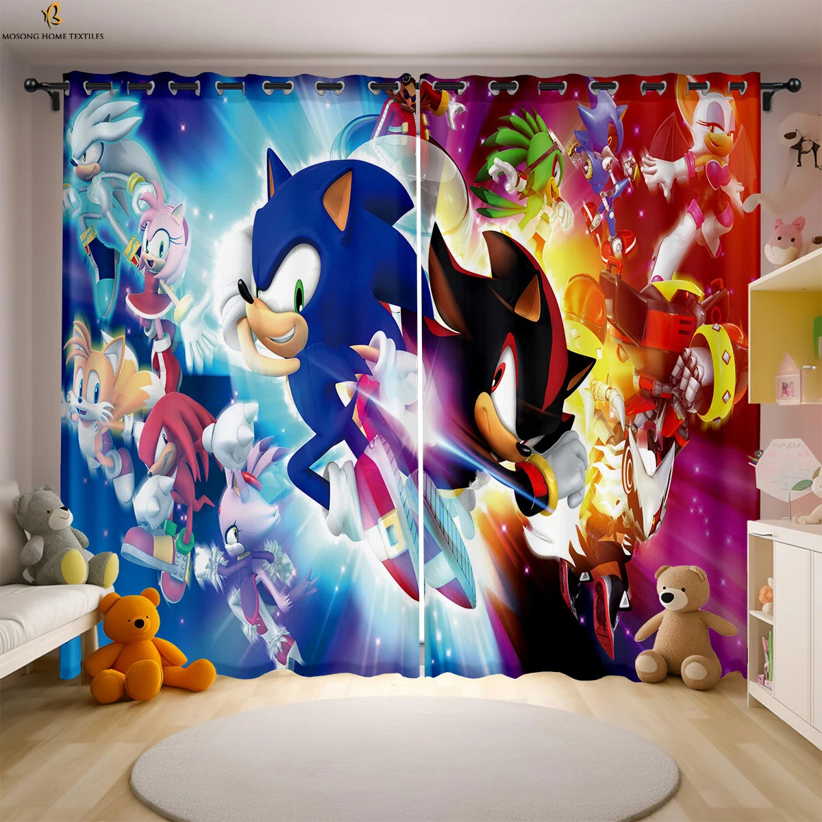 Cute Cartoon Cat Digital Printing Curtain Bedroom Living Room Kitchen Dormitory Decorative Curtain Easy To Wash And Care 2 PCS