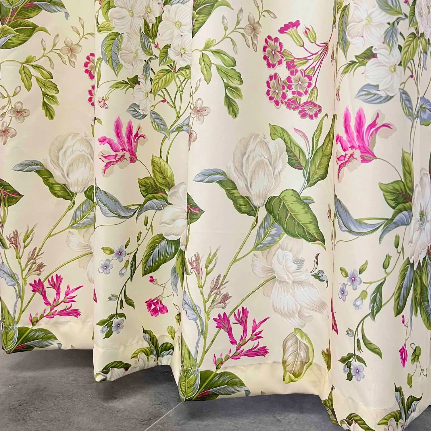 American Pastoral Floral Blackout Curtains For Living Room Bedroom Printed Blossom Window Linen Curtains Home Decor Tulle Drapes
