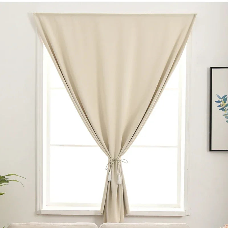 Convenient No Drilling 99% Blackout Bedroom Bay Windows Modrn Short Curtains for Living Room Blinds Easy Install Door Kitchen