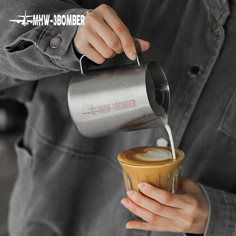 MHW-3BOMBER 3.0 Milk Frothing Pitcher 450/600ml Stainless Steel Steam Milk Pitcher Jug for Espresso Latte Art Coffee Accessories