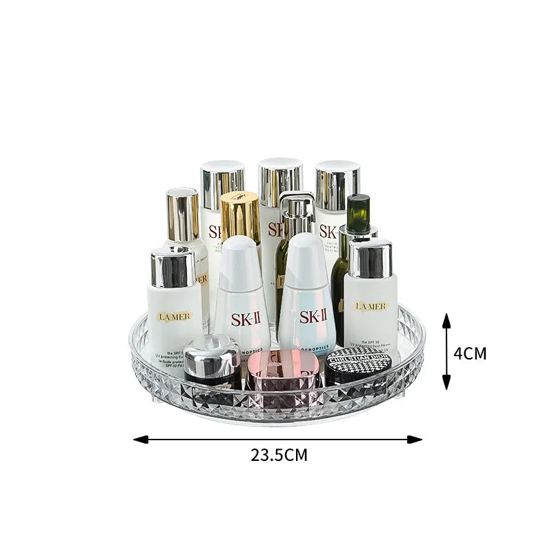 360° Rotatable Desktop Cosmetic Rack Bathroom Shelf Large-capacity Perfume Aromatherapy Skin Care Product Storage Rack Organizer