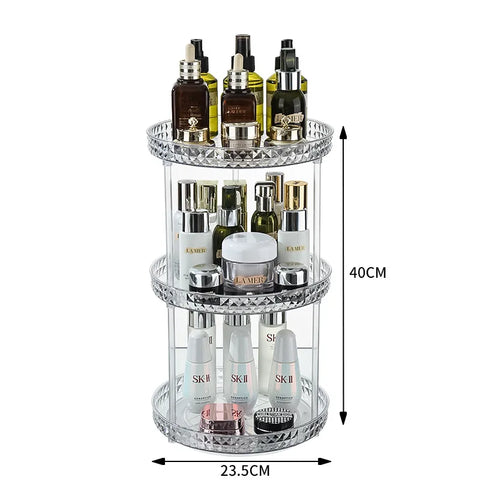 360° Rotatable Desktop Cosmetic Rack Bathroom Shelf Large-capacity Perfume Aromatherapy Skin Care Product Storage Rack Organizer