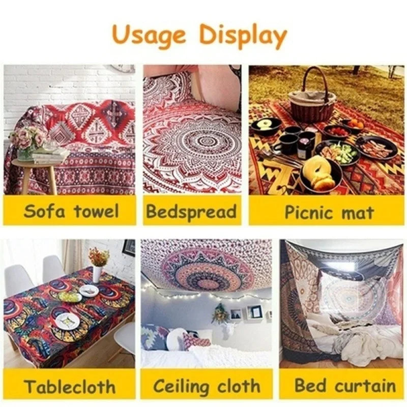 Macrame Wall Decor Tapestry Mandala Flower Psychedelic Bohemian Wall Hanging Home Living Room Dorm Bedroom Decor Aesthetic Tapiz