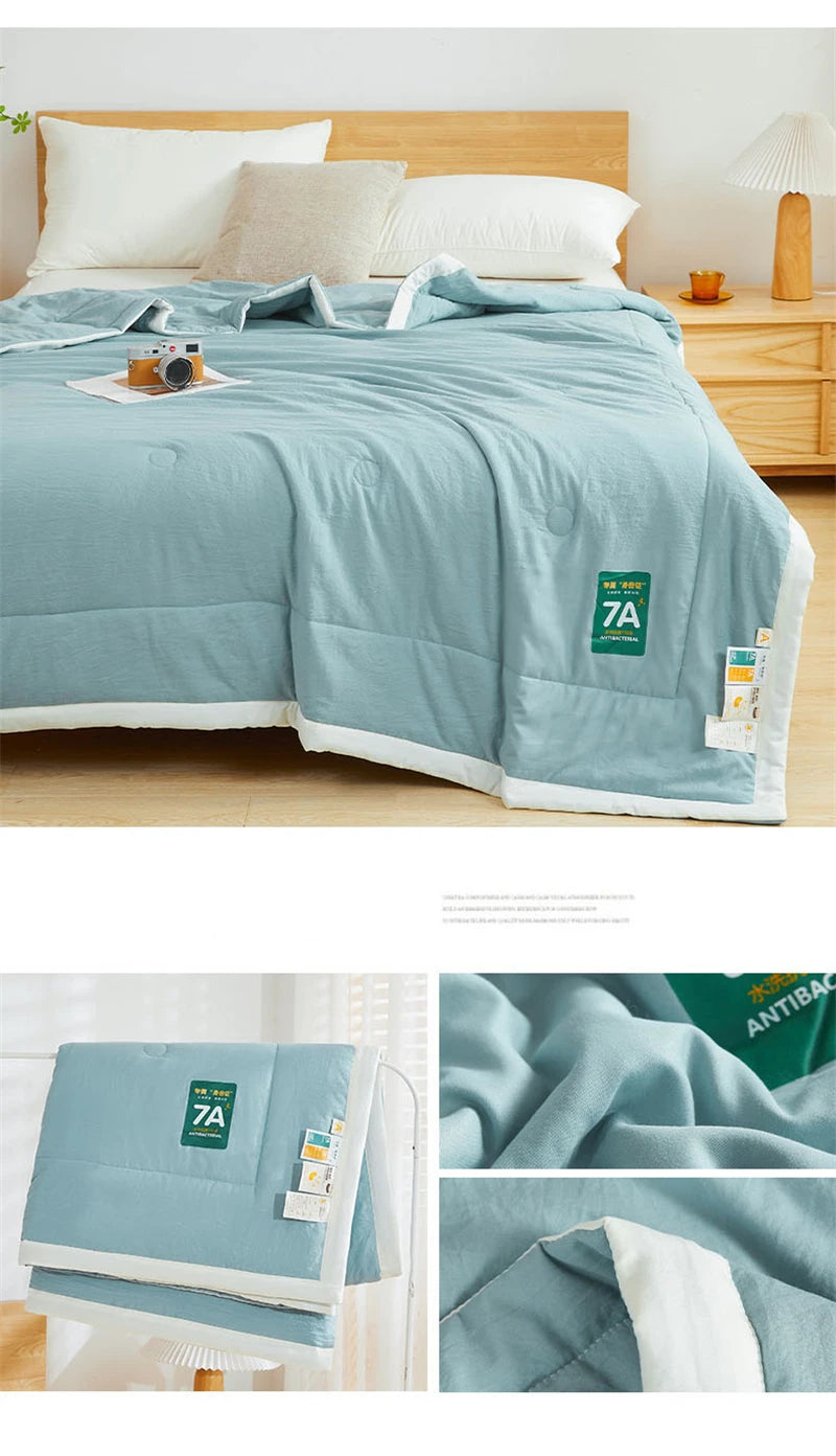 New Soya Fibre Filling Summer Quilt Queen Grade A Maternal and Child Thin Comforter Antimicrobial Breathable King Size Duvet