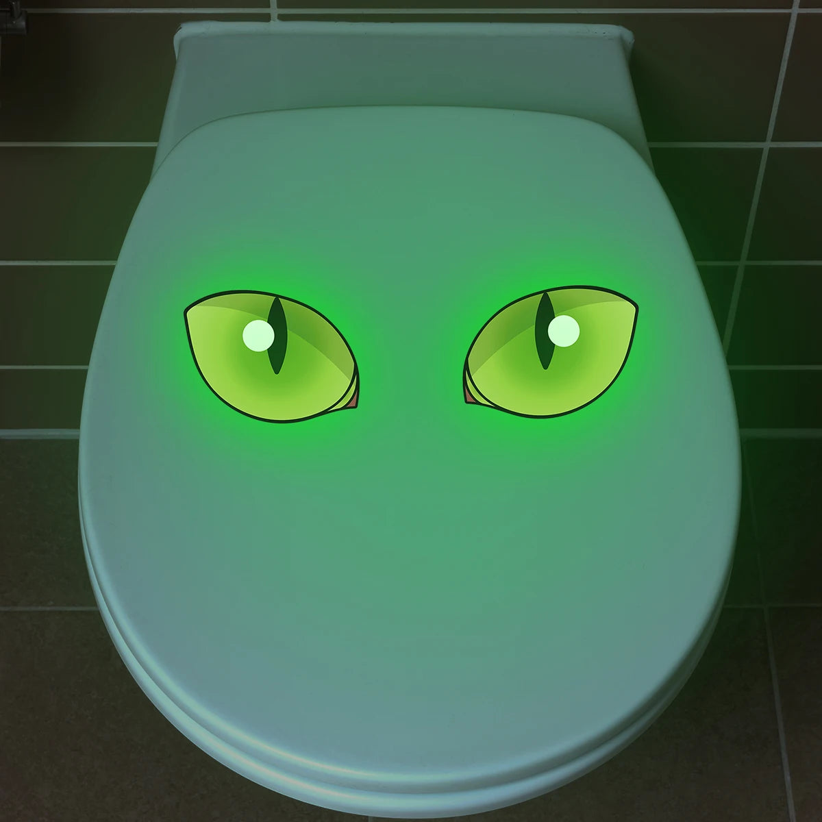 1PC Creative luminous eyes, bathroom toilet stickers, home glass wall stickers, wall decorations