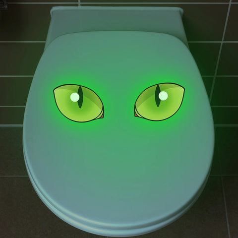 1PC Creative luminous eyes, bathroom toilet stickers, home glass wall stickers, wall decorations