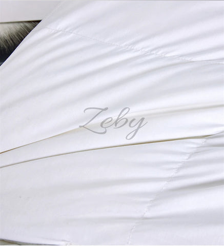 High Grade 100% White Goose Down Quilt Winter Warm Feather Duvet Queen King Cozy Lightweight 3D Bread Comforter Pinch Pleated